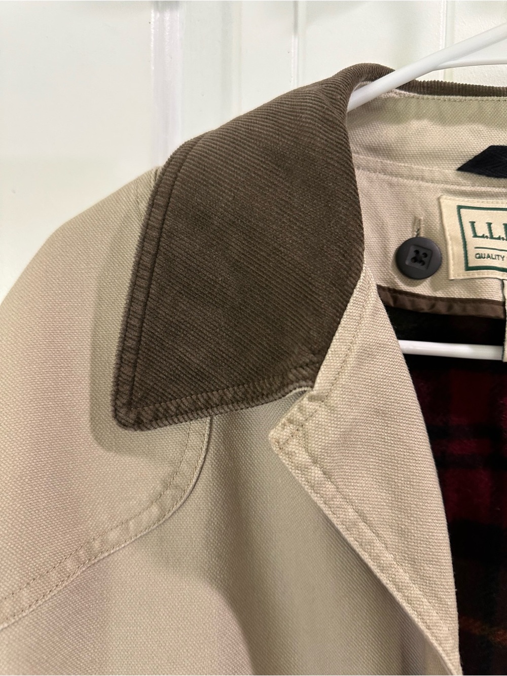 Vintage 1993 L.L.Bean Wool Blanket Lined Barn Coat Canvas Chore Jacket M - Picture 2 of 10